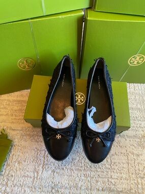 Tory Burch Cap-Toe Tweed  Ballet Flats